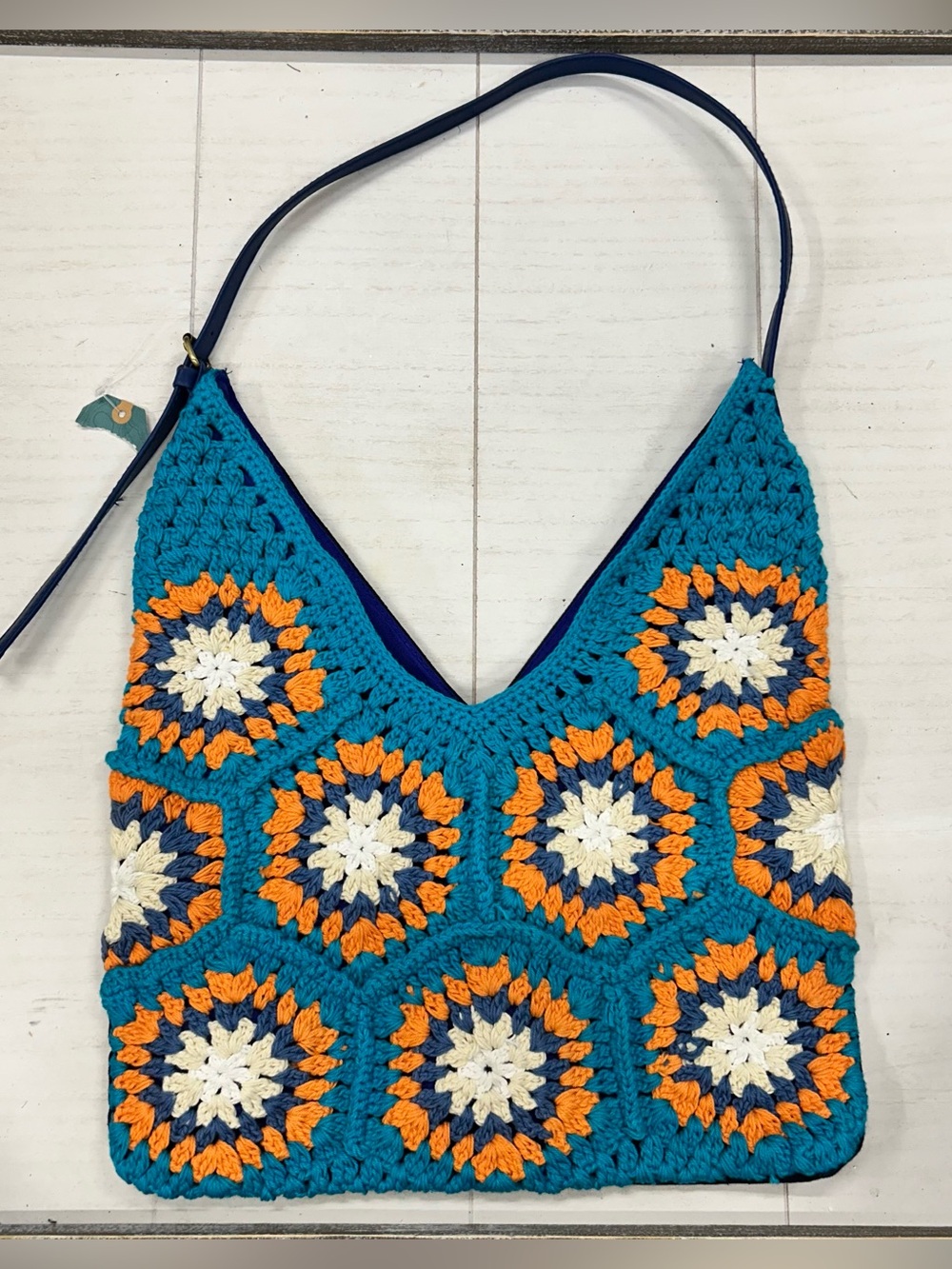 Earthbound Crochet‎ Shoulder Bag Blue Orange NWT